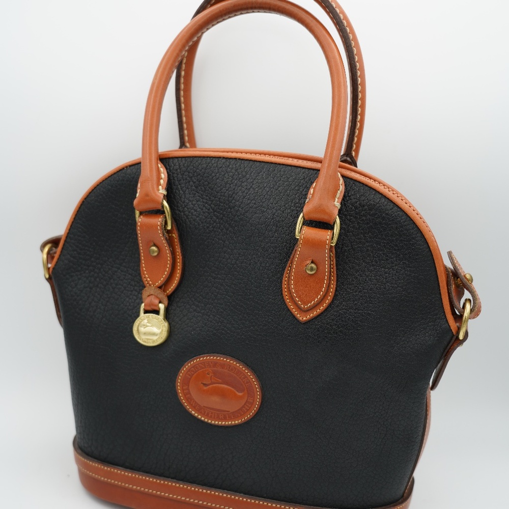 Barely Used - Dooney & Bourke Norfolk Satchel R04 Black AWL British Tan Vintage